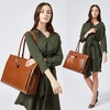 image:imageBOSTANTEN Leather Briefcase for Women Vintage 156 inch Laptop Bag for Women Business Tote Shoulder HandbagBrown