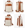 image:imageBOSTANTEN Leather Laptop Backpack for Women 156 inch Computer Bag Travel Work Daypack1beigebrown