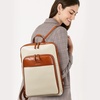image:imageBOSTANTEN Leather Laptop Backpack for Women 156 inch Computer Bag Travel Work Daypack1beigebrown