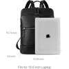 image:imageBOSTANTEN Leather Laptop Backpack for Women 156 inch Computer Bag Travel Work Daypack3black