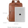 image:imageBOSTANTEN Leather Laptop Backpack for Women 156 inch Computer Bag Travel Work Daypack4brown