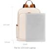 image:imageBOSTANTEN Leather Laptop Backpack for Women156 inch Computer Backpack Purse College Daypack Work Travel Bag BeigeWhiteBeige