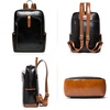 image:imageBOSTANTEN Leather Laptop Backpack for Women156 inch Computer Backpack Purse College Daypack Work Travel Bag BeigeWhiteBlack