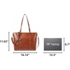 image:imageBOSTANTEN Leather Laptop Bag Work Tote for Women Shoulder Handbag Briefcase 156 inch Satchel Computer BagAbrown