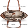 image:imageBOSTANTEN Leather Laptop Bag Work Tote for Women Shoulder Handbag Briefcase 156 inch Satchel Computer BagAbrown