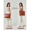 image:imageBOSTANTEN Leather Laptop Bag Work Tote for Women Shoulder Handbag Briefcase 156 inch Satchel Computer BagAbrown
