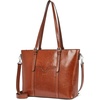 image:imageBOSTANTEN Leather Laptop Bag Work Tote for Women Shoulder Handbag Briefcase 156 inch Satchel Computer BagAbrown