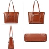 image:imageBOSTANTEN Leather Laptop Bag Work Tote for Women Shoulder Handbag Briefcase 156 inch Satchel Computer BagAbrown