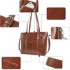 image:imageBOSTANTEN Leather Laptop Bag Work Tote for Women Shoulder Handbag Briefcase 156 inch Satchel Computer BagBcoffee