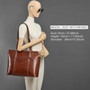 image:imageBOSTANTEN Leather Laptop Bag Work Tote for Women Shoulder Handbag Briefcase 156 inch Satchel Computer BagBcoffee