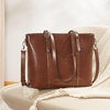 image:imageBOSTANTEN Leather Laptop Bag Work Tote for Women Shoulder Handbag Briefcase 156 inch Satchel Computer BagBcoffee