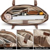 image:imageBOSTANTEN Leather Laptop Bag Work Tote for Women Shoulder Handbag Briefcase 156 inch Satchel Computer BagBcoffee