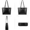 image:imageBOSTANTEN Leather Laptop Bag Work Tote for Women Shoulder Handbag Briefcase 156 inch Satchel Computer BagCblack