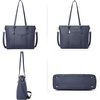 image:imageBOSTANTEN Leather Laptop Bag Work Tote for Women Shoulder Handbag Briefcase 156 inch Satchel Computer BagJcross Pattern Blue