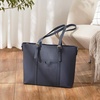 image:imageBOSTANTEN Leather Laptop Bag Work Tote for Women Shoulder Handbag Briefcase 156 inch Satchel Computer BagJcross Pattern Blue