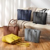 image:imageBOSTANTEN Leather Laptop Bag Work Tote for Women Shoulder Handbag Briefcase 156 inch Satchel Computer BagJcross Pattern Blue