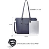 image:imageBOSTANTEN Leather Laptop Bag Work Tote for Women Shoulder Handbag Briefcase 156 inch Satchel Computer BagJcross Pattern Blue