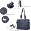 image:imageBOSTANTEN Leather Laptop Bag Work Tote for Women Shoulder Handbag Briefcase 156 inch Satchel Computer BagJcross Pattern Blue