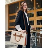 image:imageBOSTANTEN Leather Laptop Briefcase for Women Shoulder Bag 156 Inch Business Computer Work ToteAbeige