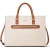 image:imageBOSTANTEN Leather Laptop Briefcase for Women Shoulder Bag 156 Inch Business Computer Work ToteAbeige