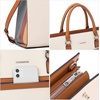 image:imageBOSTANTEN Leather Laptop Briefcase for Women Shoulder Bag 156 Inch Business Computer Work ToteAbeige