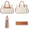 image:imageBOSTANTEN Leather Laptop Briefcase for Women Shoulder Bag 156 Inch Business Computer Work ToteAbeige