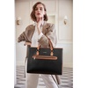 image:imageBOSTANTEN Leather Laptop Briefcase for Women Shoulder Bag 156 Inch Business Computer Work ToteAblack