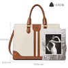 image:imageBOSTANTEN Leather Laptop Briefcase for Women Shoulder Bag 156 Inch Business Computer Work ToteBbeige