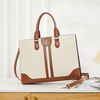 image:imageBOSTANTEN Leather Laptop Briefcase for Women Shoulder Bag 156 Inch Business Computer Work ToteBbeige