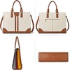 image:imageBOSTANTEN Leather Laptop Briefcase for Women Shoulder Bag 156 Inch Business Computer Work ToteBbeige
