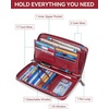 image:imageBOSTANTEN Leather Wallet for Women RFID Blocking Zip Around Credit Cards Holder Phone ClutchBRed
