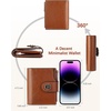 image:imageBOSTANTEN Leather Wallets for Women RFID Blocking Zipper Pocket Small Bifold Wallet Card Case Wine Red1Brown