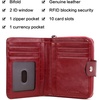 image:imageBOSTANTEN Leather Wallets for Women RFID Blocking Zipper Pocket Small Bifold Wallet Card Case Wine Red3aWine Red