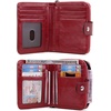 image:imageBOSTANTEN Leather Wallets for Women RFID Blocking Zipper Pocket Small Bifold Wallet Card Case Wine Red3aWine Red