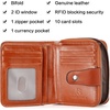image:imageBOSTANTEN Leather Wallets for Women RFID Blocking Zipper Pocket Small Bifold Wallet Card Case Wine Red3abrownoil Wax