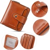 image:imageBOSTANTEN Leather Wallets for Women RFID Blocking Zipper Pocket Small Bifold Wallet Card Case Wine Red3abrownoil Wax