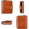 image:imageBOSTANTEN Leather Wallets for Women RFID Blocking Zipper Pocket Small Bifold Wallet Card Case Wine Red3abrownoil Wax