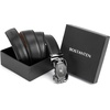image:imageBOSTANTEN Mens Belt Leather Ratchet Belt For Men Dress and Casual with Adjustable Buckle Trim to Fit003black With Apricot