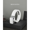 image:imageBOSTANTEN Mens Belt Leather Ratchet Belt For Men Dress and Casual with Adjustable Buckle Trim to Fit020  White