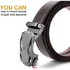 image:imageBOSTANTEN Mens Belt Leather Ratchet Belt For Men Dress and Casual with Adjustable Buckle Trim to FitWoven Pattern  Black