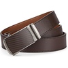 image:imageBOSTANTEN Mens Belt Leather Ratchet Belt For Men Dress and Casual with Adjustable Buckle Trim to FitWoven Pattern  Brown