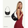 image:imageBOSTANTEN Shoulder Bags for Women Small Crescent Moon Underarm Purse Trendy Vegan Leather HandbagBlack