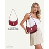 image:imageBOSTANTEN Shoulder Bags for Women Small Crescent Moon Underarm Purse Trendy Vegan Leather HandbagWine Red