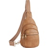 image:imageBOSTANTEN Small Sling Bag for Women Leather Crossbody Bags amp Small Wallet for Women Leather RFID Blocking Card Holder Bifold Compact Wallets With Zipper Coin Pocket Camel