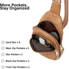 image:imageBOSTANTEN Small Sling Bag for Women Leather Crossbody Bags amp Small Wallet for Women Leather RFID Blocking Card Holder Bifold Compact Wallets With Zipper Coin Pocket Camel