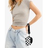 image:imageBOSTANTEN Small Wallet Checkered Wristlet Wallets for Women RFID Detachable Dual Pouch Keychain Wristlet Wallet Cute Coin Purse Black and WhiteABlack and White