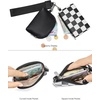 image:imageBOSTANTEN Small Wallet Checkered Wristlet Wallets for Women RFID Detachable Dual Pouch Keychain Wristlet Wallet Cute Coin Purse Black and WhiteABlack and White