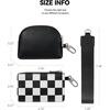 image:imageBOSTANTEN Small Wallet Checkered Wristlet Wallets for Women RFID Detachable Dual Pouch Keychain Wristlet Wallet Cute Coin Purse Black and WhiteABlack and White