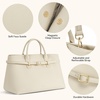 image:imageBOSTANTEN Vegan Leather Purse for Women Top Handle Purses with Gold Buckle Belt Satchel Tote Handbag with Adjustable StrapBeige