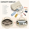 image:imageBOSTANTEN Vegan Leather Purse for Women Top Handle Purses with Gold Buckle Belt Satchel Tote Handbag with Adjustable StrapBeige